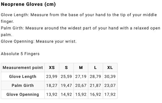Billabong Glove Size Chart 23 0 Size Chart